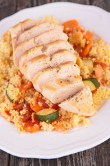 chicken breast and vegetables