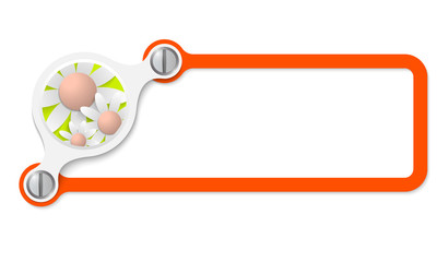 vector red box for your text and flowers