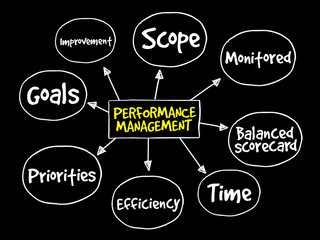 Performance management mind map, business concept