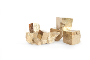pyrite in white background