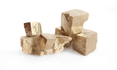 pyrite in white background