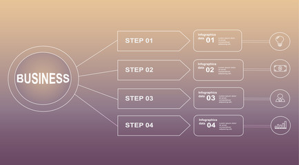 Business success infographic purple