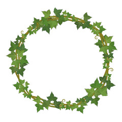 round decorative frame of ivy branches