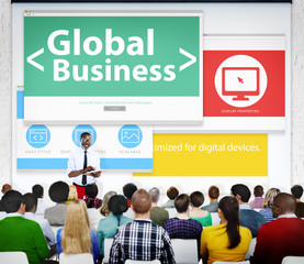 Obraz na płótnie Canvas Global Business Commerce Organization Seminar Conference Concept