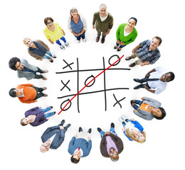 Tic Tac Toe Game Competition XO Win Challenge Concept