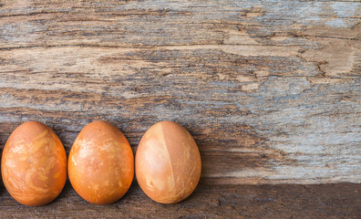 image of Easter eggs on wooden background