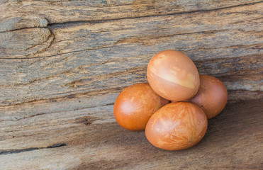image of Easter eggs on wooden background