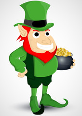 Leprechaun with a pot of gold