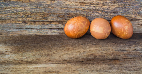 image of Easter eggs on wooden background