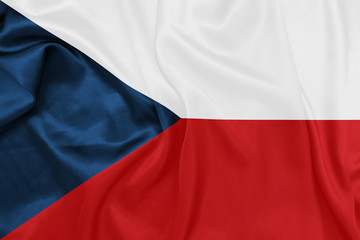 Fototapeta premium Czech Republic - Waving national flag on silk texture
