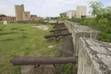 Old cannons, Ozama Fortress, Santo Domingo, Dominican Republic.