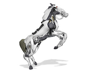Horse robot. 3d illustration on a white background © Dzmitry Sukhavarau