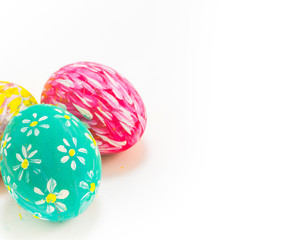 Easter eggs isolate on white background.