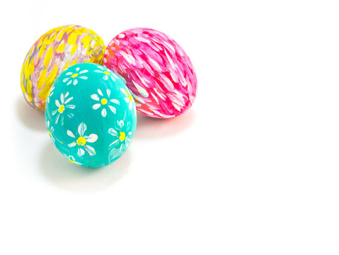 Easter eggs isolate on white background.
