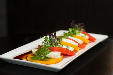 Image of tasty tomato and mozzarella salad