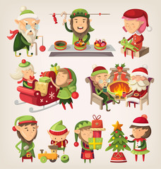 Set of Christmas elves