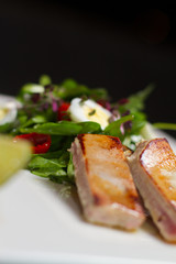 Image of tasty pork with salad