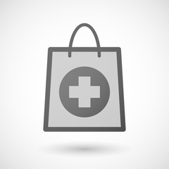 Fototapeta premium Shopping bag icon with a pharmacy sign
