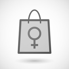 Shopping bag icon with a female sign