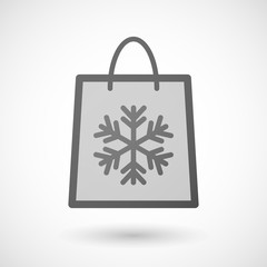 Shopping bag icon with a snow flake