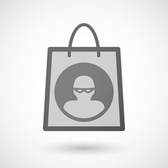 Shopping bag icon with a thief