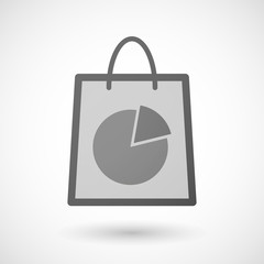 Shopping bag icon with a pie chart