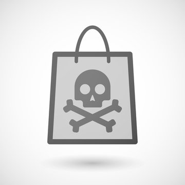 Shopping bag icon with a skull