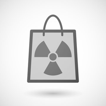 Shopping bag icon with a radio activity sign