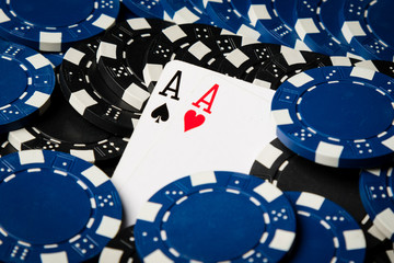 aces covered with chips