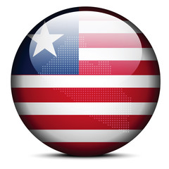 Map with Dot Pattern on flag button of  Liberia