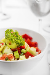 Salad in restaurant