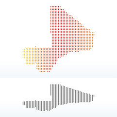 Fototapeta premium Map of Mali with Dot Pattern