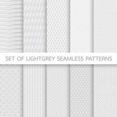 Set of Lightgrey Seamless Patterns