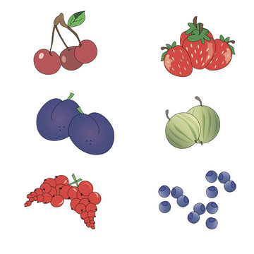 Set of icons berries