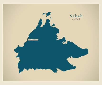 Modern Map - Sabah MY