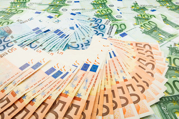 paper money euro. background of banknotes