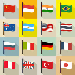 International theme background with flags