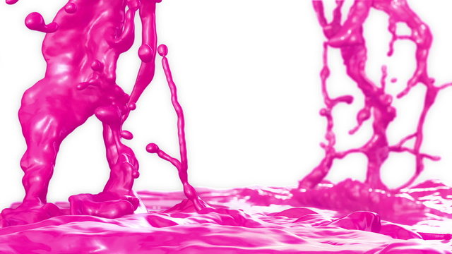Colored Paint Splash. Slow motion.With mask.