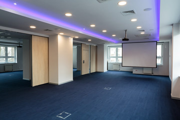 Conference hall with  presentation screens