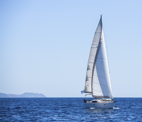 Sailing. Luxury Yachts. Yachting in the Mediterranean Sea.