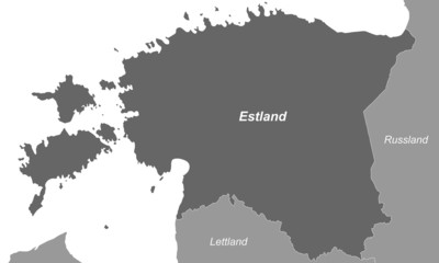 Estland in Graustufen (beschriftet)