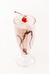 chocolate cocktail with cherry