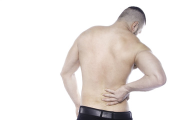 Fototapeta premium Muscular man isolated on white background