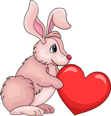 Funny bunny with heart