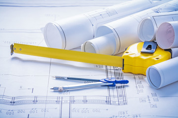 tapeline compass rolls of blueprints