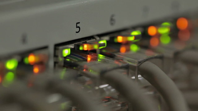 Ethernet cables on panel board