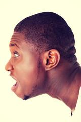 Angry man screaming.