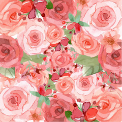 Pink and red flowers background