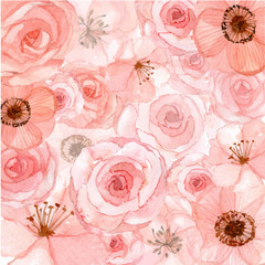 Pink flowers background