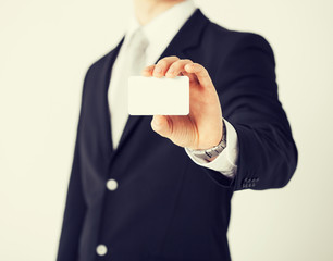 man hand with blank paper